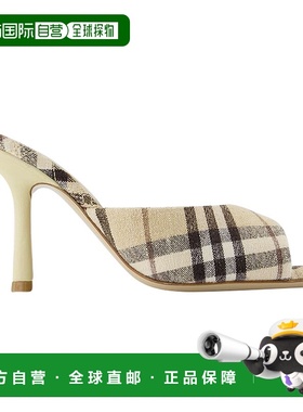 自营burberryMews 90 Chk Pumps-博柏利-亚麻布-中性色-白色 美国