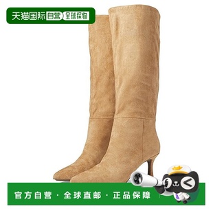 9号棕褐色尖头细高跟及膝长靴ZPO3419 自营 Rizzo女式 Klein Anne