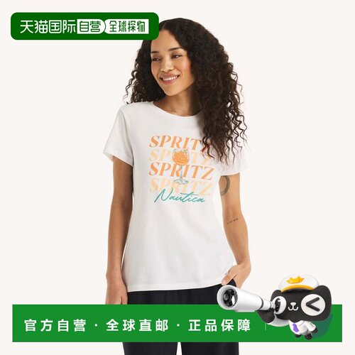 自营Nautica Womens Aperol Spirits Graphic T-Shirt - bright w