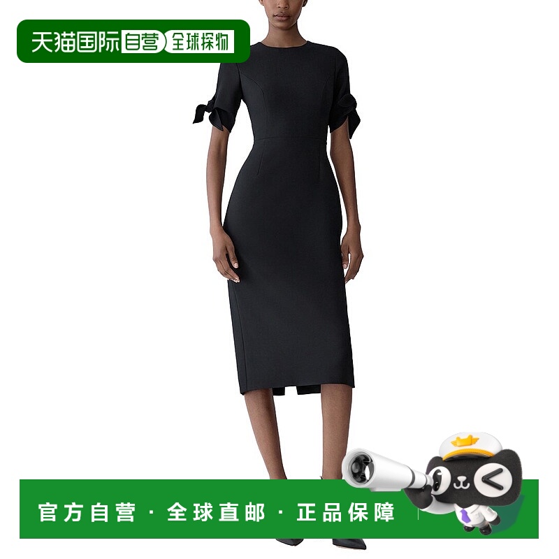 自营Carolina Herrera Wool-Blend Midi Dress - black 美国奥莱