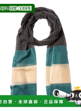 自营Portolano Striped Lurex Cashmere Wrap - grey 美国奥莱直