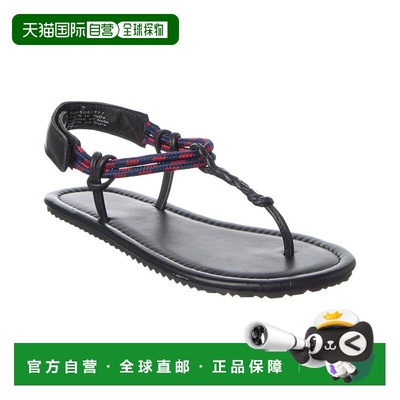 自营Free People Island Hopping Leather Wrap Sandal - black