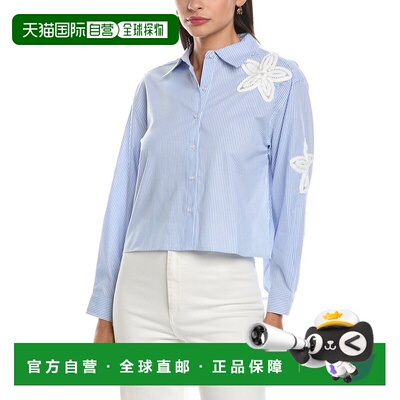 自营Nanette Nanette Lepore Long Sleeve Blouse - blue 美国奥