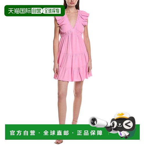 自营Saltwater Luxe Solid Linen-Blend Mini Dress - pink 美国