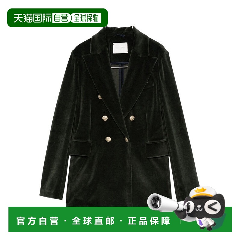 自营circolo 1901双排扣定制夹克，金色纽扣-黑色 美国奥莱直发
