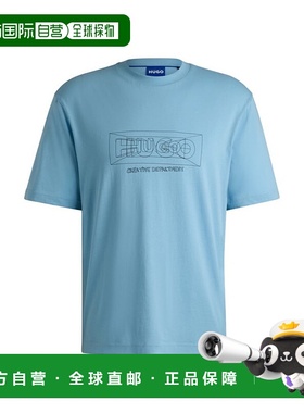 自营 hugo bossRegular-fit T-shirt in cotton with graphic log