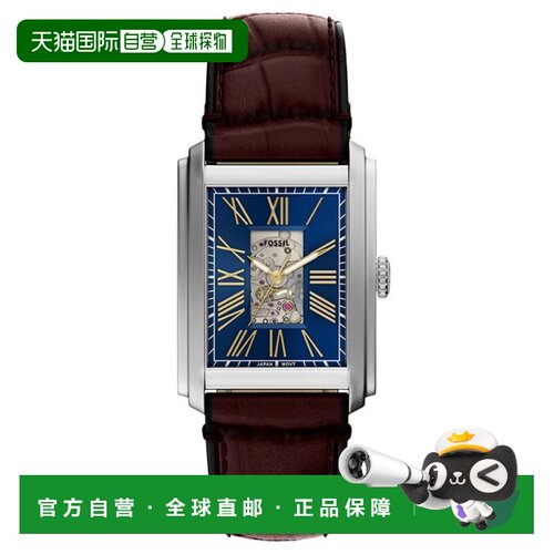 自营Fossil Men's Carraway Blue Dial Watch - blue 美国奥莱直