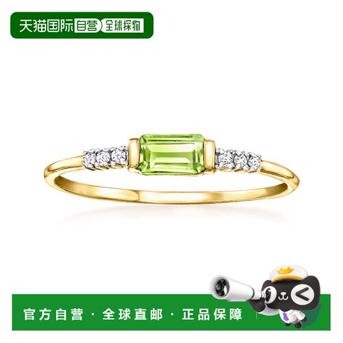 自营RS Pure by Ross-Simons Peridot Ring With Diamonds in 14k