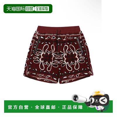 自营Amiri Printed Bandana Fleece Shorts- Red / Black - red