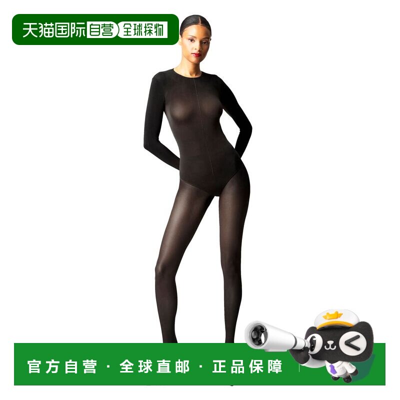 美国直邮自营wolford晶线体-黑色/喷射赤铁矿 美国奥莱直发性感