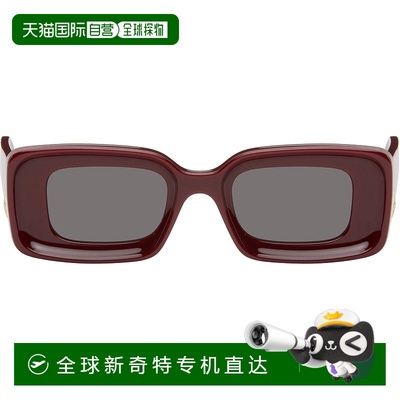1h可退 香港直邮潮奢 LOEWE 罗意威 女士 酒红色 Rectangular 太