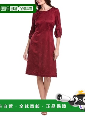 自营Rene Ruiz 3/4-Puff Sleeves Floral A-Line Dress - purple