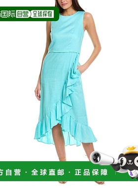 自营 Sara Campbell Chantelle 亚麻连衣裙 - 蓝色 美国奥莱直发