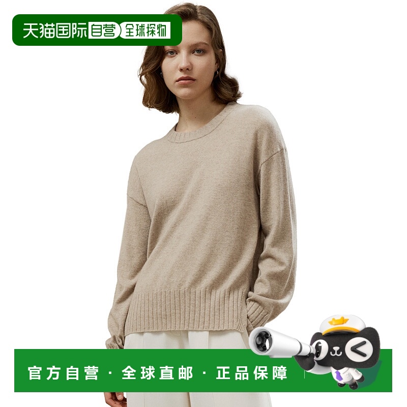 自营lilysilkWomen's Crew Neck Cashmere Sweater - beige 美国