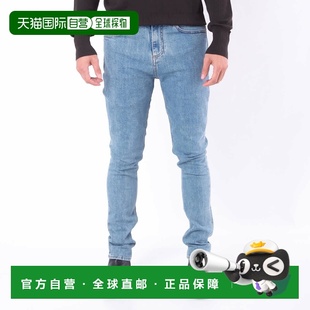 自营Burberry Harloe Straight Hem Mid Rise Jeans - mid blue