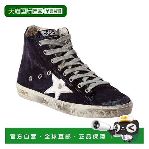 自营Golden Goose Francy麂皮高帮运动鞋-蓝色 美国奥莱直发
