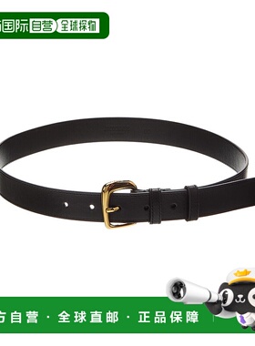 自营 Jacquemus La Ceinture Ovalo 皮革腰带 - 黑色 美国奥莱直