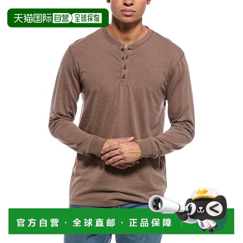 美国直邮自营weatherproof vintage防水复古球衣亨利领-棕色 美