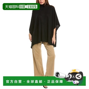 自营amicale cashmereAmicale羊绒漏斗领羊绒斗篷-黑色 美国奥莱