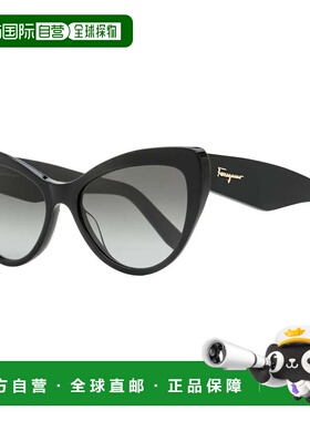 自营salvatore ferragamoFerragamo女士Script徽标太阳镜SF930S 0