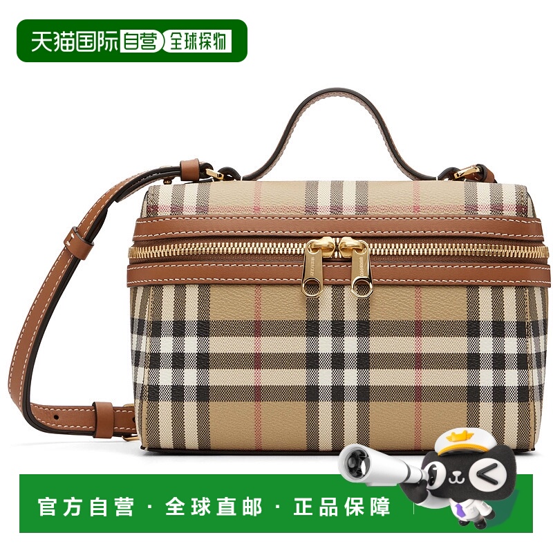 1h可退 香港直邮潮奢 Burberry 巴宝莉 女士 驼色 Check Vanity
