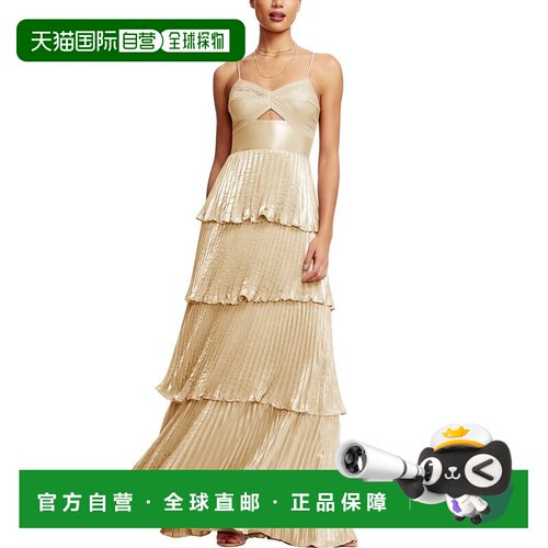 自营Dress The Population Zahrah Maxi连衣裙-金色 美国奥莱直发