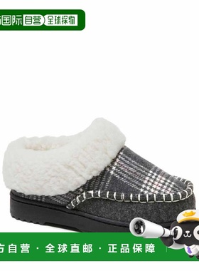自营Dearfoams Women's Nyla Felted Plaid Moccasin Toe Clog Ho