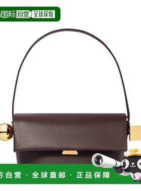 自营Jacquemus The Rond Carre Leather Shoulder Bag - orange