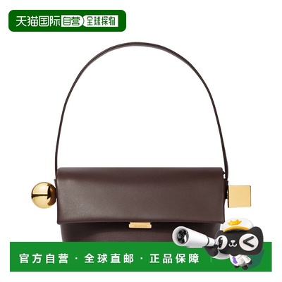 自营Jacquemus The Rond Carre Leather Shoulder Bag - orange