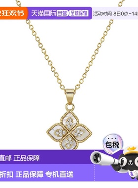 自营 adornia14k 镀金文艺复兴花朵水晶白贝母项链 - 白色 美国奥