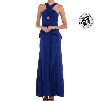 issue new yorkCutout Overlay Gown In Royal Blue royal blue