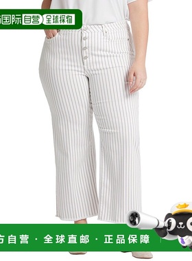 自营 NYDJ Plus Teresa Beach巡游条纹脚踝露脐牛仔裤-多码 美国