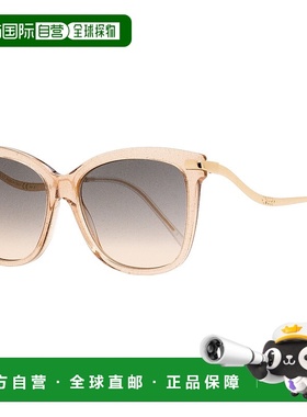 自营 Jimmy Choo 女士矩形太阳镜 Steff/S SQGFF 米色闪光/金色 5