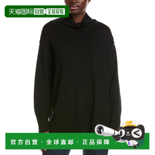 美国直邮自营EILEEN FISHER高领羊毛毛衣-黑色 美国奥莱直发