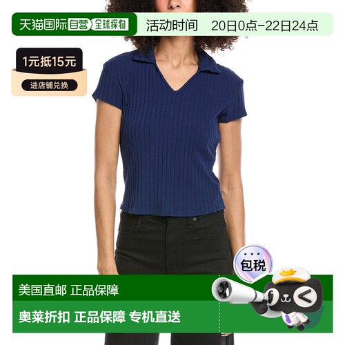 自营Bella Dahl Collared Crop Top - blue 美国奥莱直发