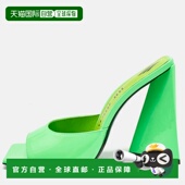 Attico Slide Neon Patent 自营The Devon Green Leather Sandals