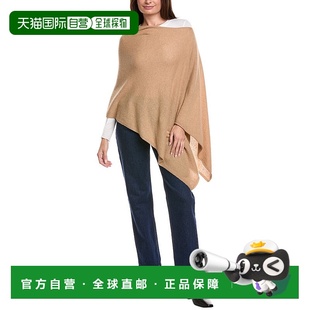 自营amicale cashmereAmicale羊绒针织不对称羊绒斗篷-棕色 美国