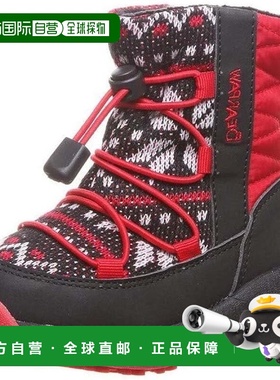 自营Bearpaw Sadie Toddlers  Red Black Mid Calf Size Zip Wint