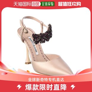 Blahnik 女士皮鞋 高跟鞋 水晶真皮裸色 美国直邮Manolo 爆款 平底鞋