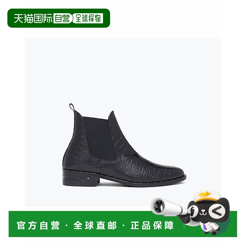 自营 freda salvador黑色女式光滑切尔西脚踝靴 美国奥莱直发短靴
