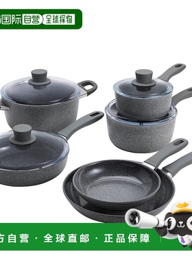 自营 ZWILLING Parma Plus陶瓷10件套铝陶瓷不粘炊具-灰色 美国奥