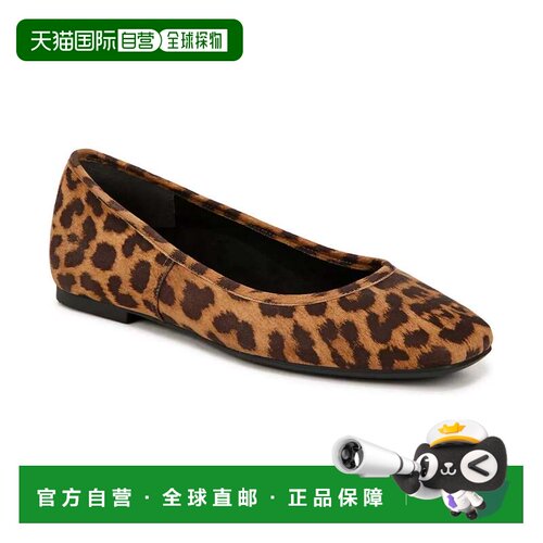 自营Vionic Orinda Ballet平底女式棕色绒面革豹纹鞋ZOGG3212-棕
