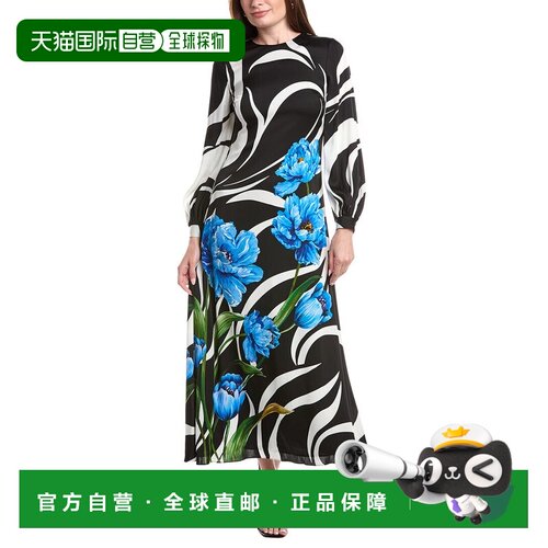 自营Elie tahari renata丝-混合连衣裙-黑色 美国奥莱直发