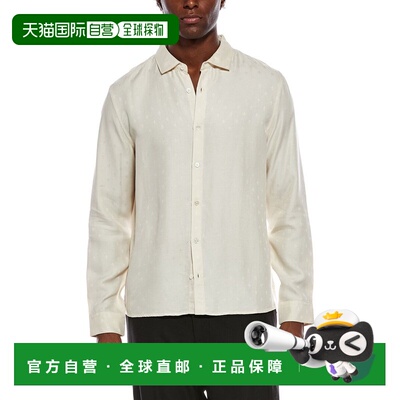 自营John Varvatos Straight Bottom Hem Shirt - white 美国奥莱