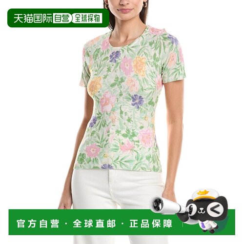 自营Tahari ASL Floral Sweater Top - brown 美国奥莱直发