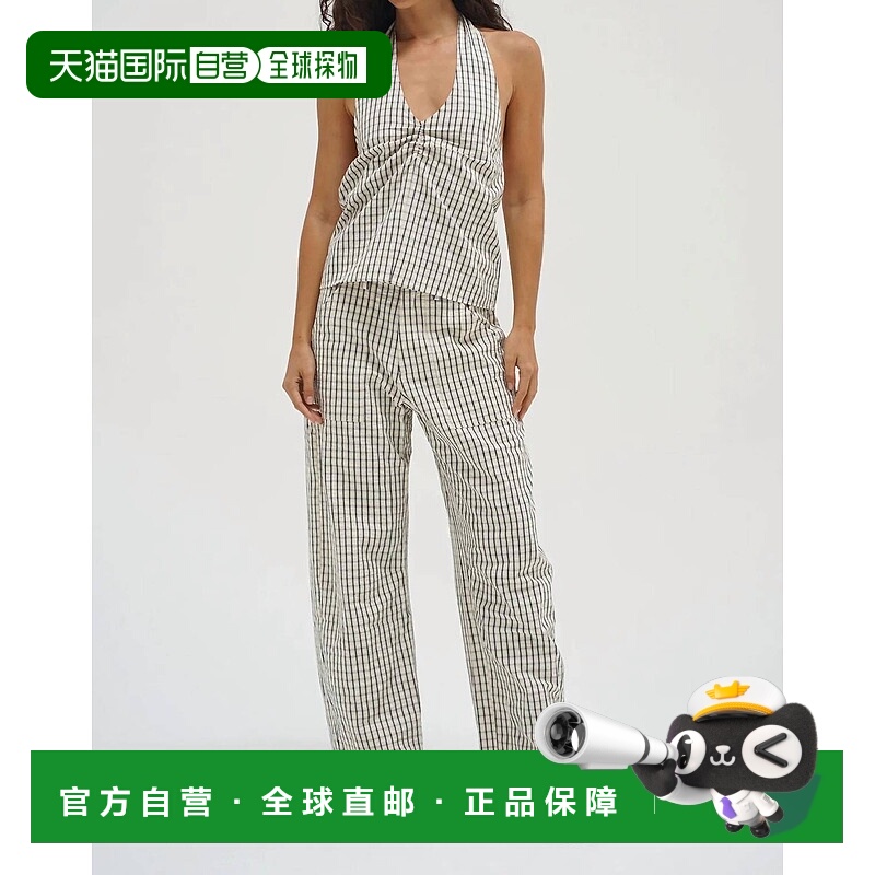 自营lnaCora Plaid Halter乳白色/黑色 美国奥莱直发