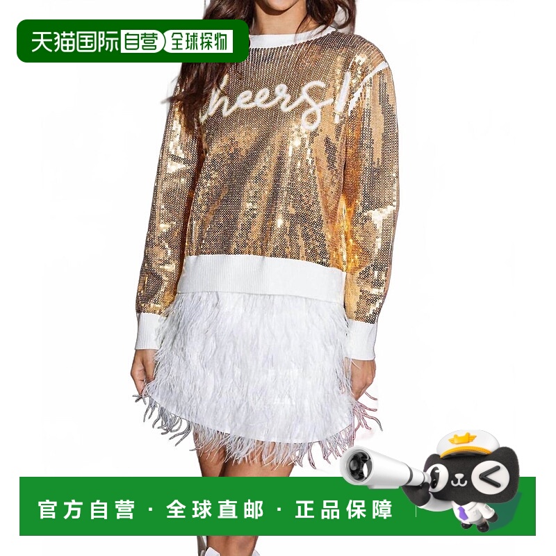自营 queen of sparkles金亮片干杯毛衣 美国奥莱直发