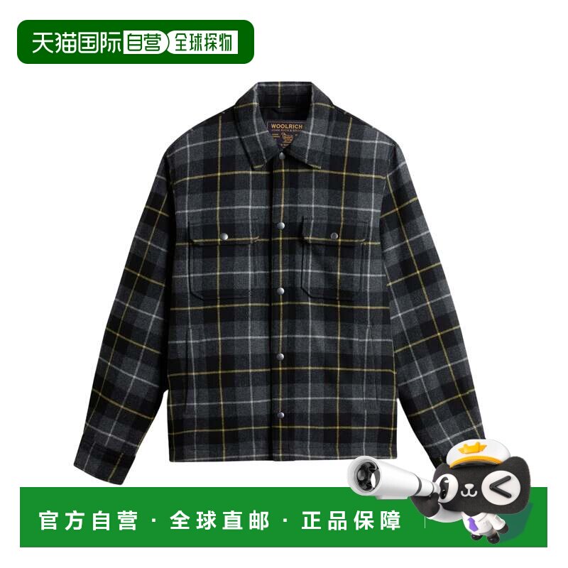 自营woolrichAlaskan格子羊毛混纺夹克衫-黑色 美国奥莱直发