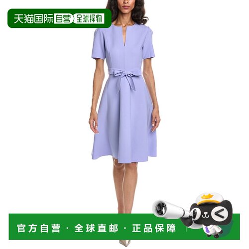 自营Oscar de la Renta Wool-Blend Midi Dress - purple 美国奥
