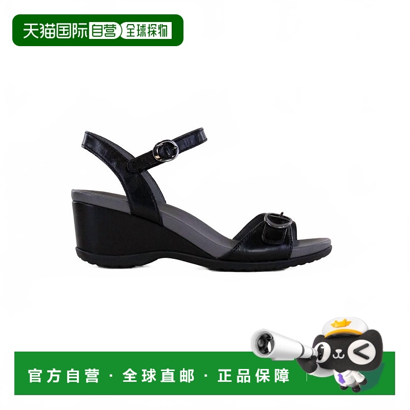 自营danskoWomen's Arielle Sandals In Black Glazed Kid Leathe